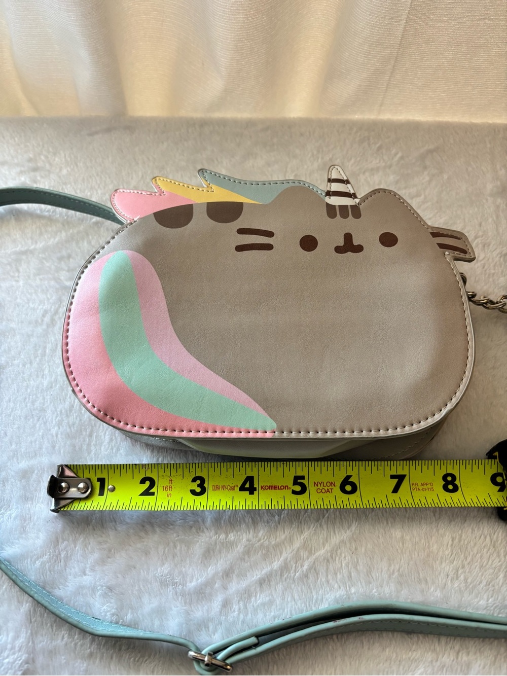 Pusheen Unicorn Cat Crossbody Bag in Mint & Pink - Picture 5 of 8